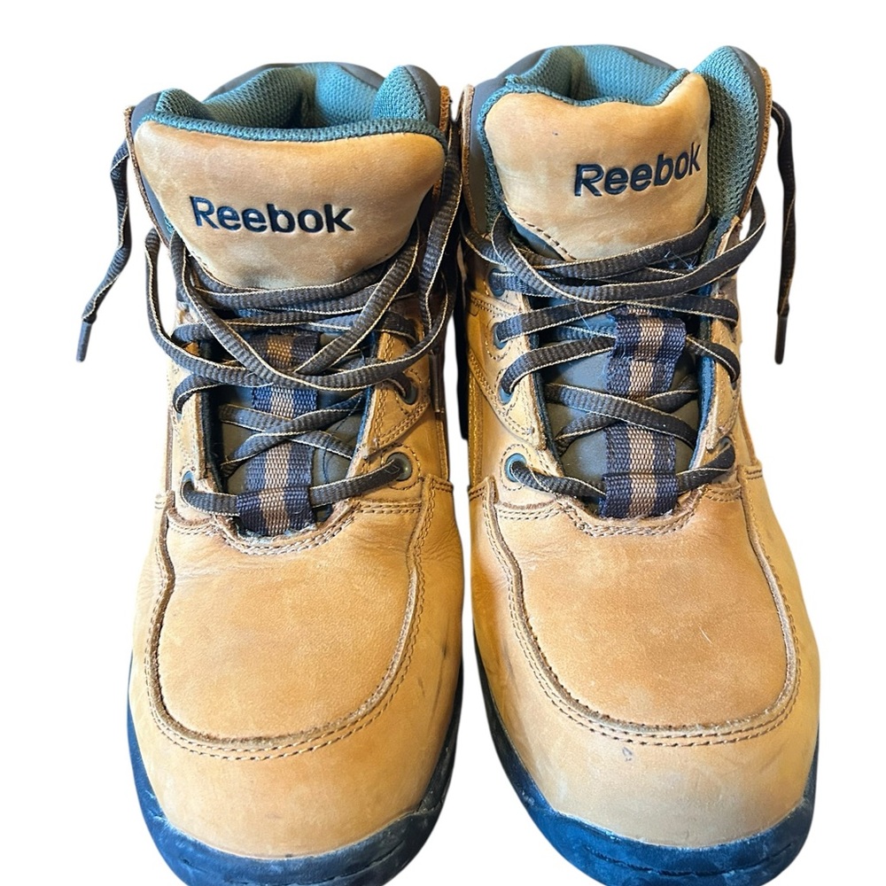 Reebok Tyak Work Boots Composite Toe Brown Safety Lace Up Wmn 8 Slip Resistant